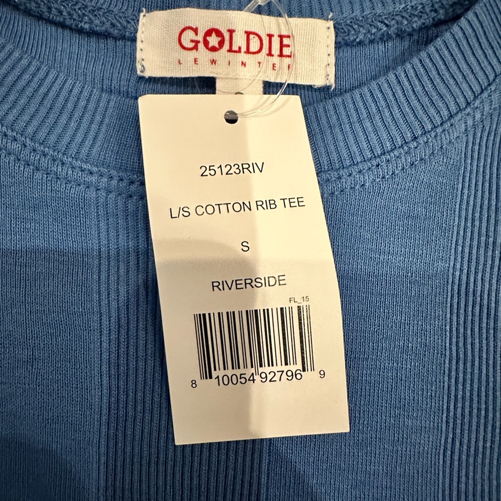Goldie Riverside Blue Ribbed Tee
